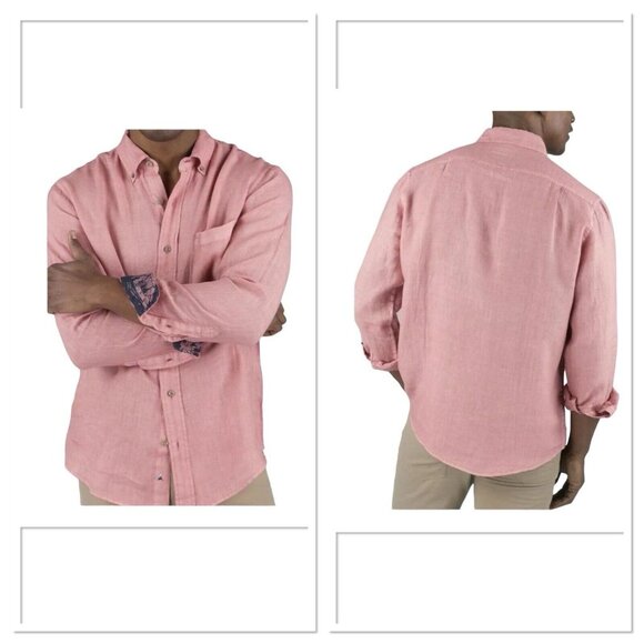 Tailor Vintage Pure Tec Cool Mens Size M Linen Long Sleeve Button Down Shirt - Picture 1 of 11